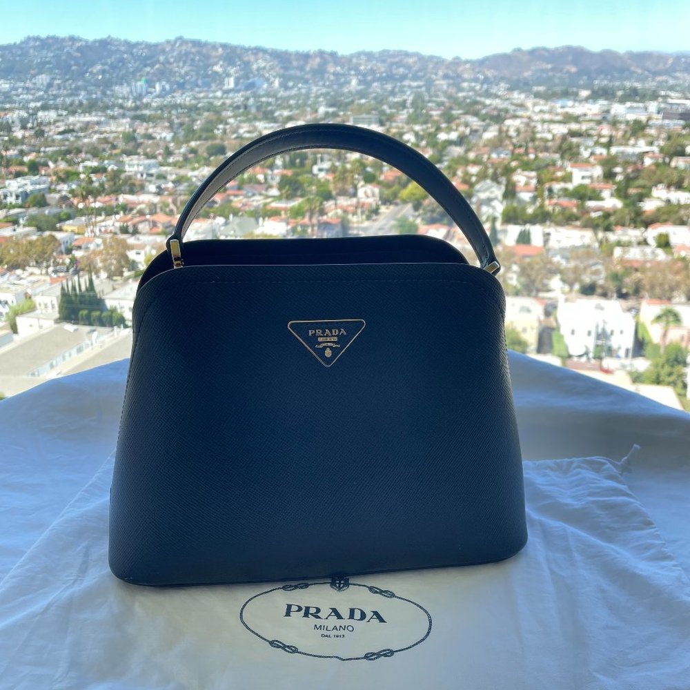 Like New Prada Handbag - 2021 Medium Saffiano Cuir Double Bag